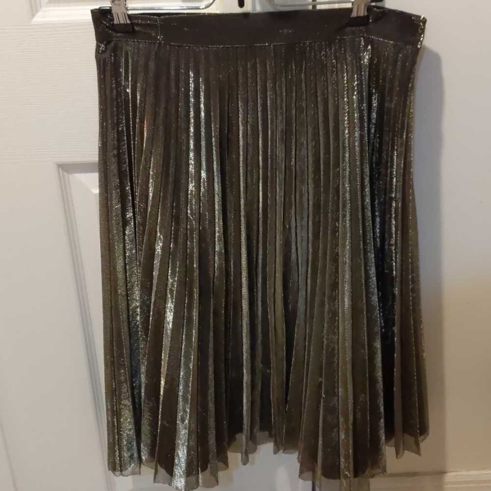 Gold knee length skirt